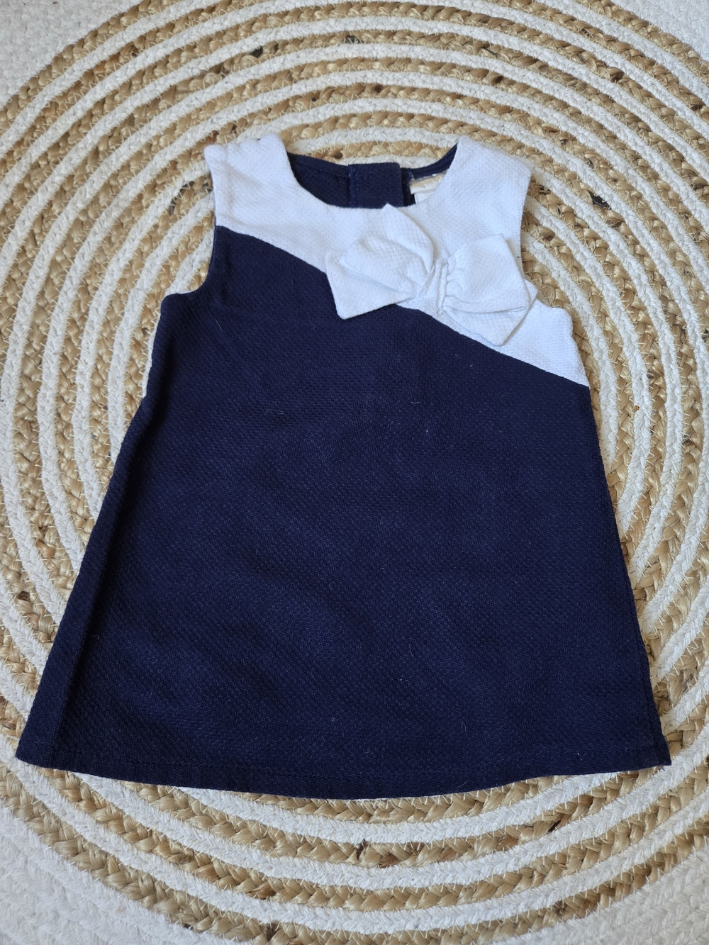 Maggie & Zoe Navy and White Bow-Front A-Line Dress - Classic Summer